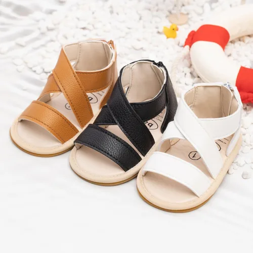 Vista 72 de Meckior Sandalias de verano con punta abierta y suave de piel sintética para bebés y niñas pequeñas