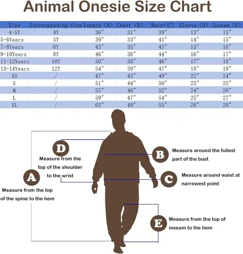 Vista 4 de GONAAP Unisex Adult Onesie Pajamas Animal One Piece Costume Cosplay Sleepwear