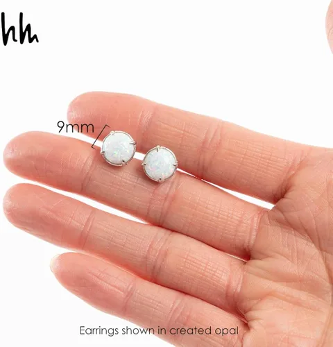 Vista 4 de Nicole Miller Fine Jewelry - Juego de aretes redondos de piedra natal de 2.75 quilates, joyería de piedras preciosas de 0.354in para mujer en plata