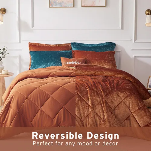 Vista 2 de Intelligent Design Juego de edredón de terciopelo para cama individual, reversible, para todas las estaciones, edredón acolchado con diamantes