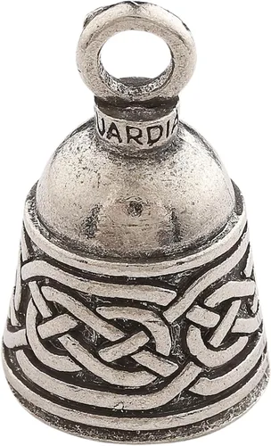Vista 12 de Guardian Bell Campana celta de buena suerte con llavero y bolsa de regalo de terciopelo negro Campana de motocicleta Peltre sin plomo