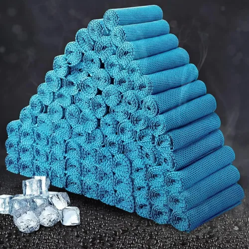 Vista 29 de Honoson Toalla de enfriamiento a granel – Toallas frescas para cuello y cara, microfibra transpirable y deportiva para gimnasio, yoga, viajes
