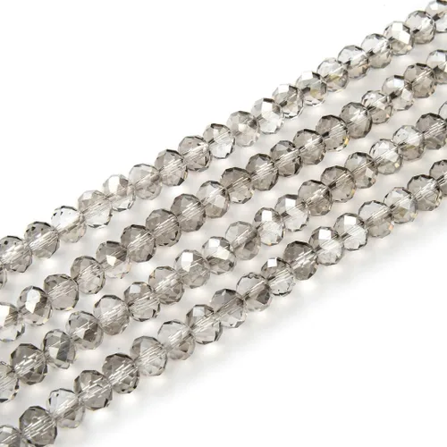 Vista 7 de 500 piezas de cuentas de cristal checo facetadas rondelle de 4 mm, pequeñas y diminutas, espaciadoras a granel, color amatista púrpura para hacer