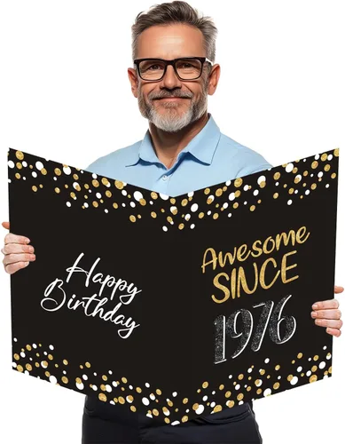 Vista 24 de Idealmuzik Tarjeta Jumbo de Feliz 10º Aniversario – Tarjeta de Felicitación de Congratulaciones Grande Plegada de 14x22 Pulgadas con Sobre, Tarjeta