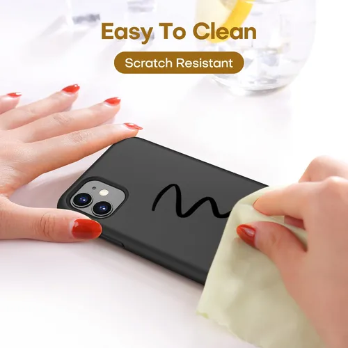 Vista 9 de CellEver Funda de silicona resistente para iPhone 11, protección militar contra caídas, protección elevada de pantalla y cámara, interior sin Negro