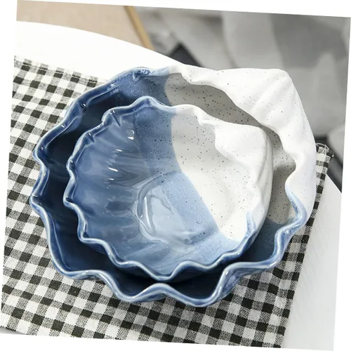 Vista 6 de Angoily 2pcs Jewelry Tray Desk Organizers Jewelry Storage Tray Earring Holder Ocean Theme Plate Storage Plate Shell Shaped Storage Tray Decorative