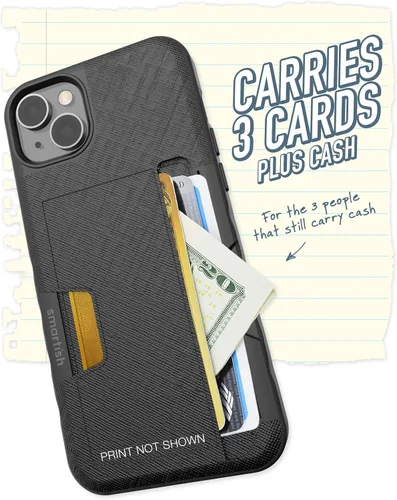 Vista 2 de Smartish - Personalidad espinosa - Funda tipo cartera para iPhone 15 - Wallet Slayer Vol 1 [delgado + protector] tarjetero - Compatible con iPhone 15