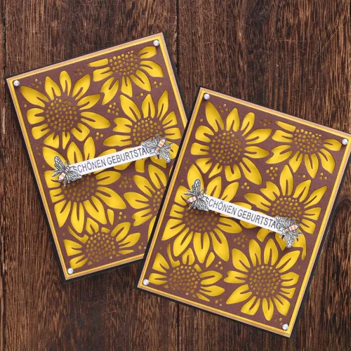 Vista 5 de COMFEELING Troqueles de metal con diseño de girasol para hacer tarjetas, plantilla de marco para manualidades, álbum de fotos, álbum de recortes