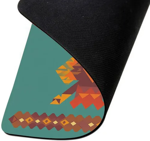 Vista 5 de IBILIU Alfombrilla de mouse colorido estilo navajo, estilo nativo americano, rectangular, verde del suroeste americano, base de goma antideslizante