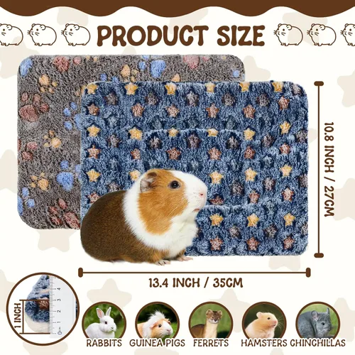 Vista 2 de 2 piezas de cama para conejillo de indias, colchón lavable para conejo pequeño, acolchado para animales pequeños, almohada para conejillo de indias