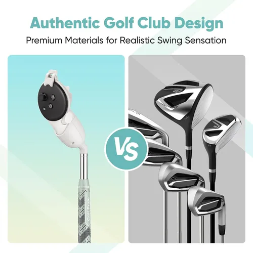 Vista 5 de VR Golf Attachment Club for Oculus Quest 3 Accessories Golf+ Grip Handle VR Golf Attachment,Golfing Game Realistic Extension Adapter