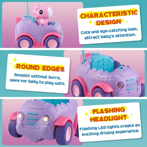 Vista 5 de Nueplay Coche de Control Remoto para Niños de Edad 2 3 4 5, Juguetes Eléctricos RC con Luz y Música, Juguetes para Niños, Vehículos de Carrera