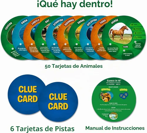 Vista 2 de Skillmatics Adivina en 10 pistas de imágenes de animales