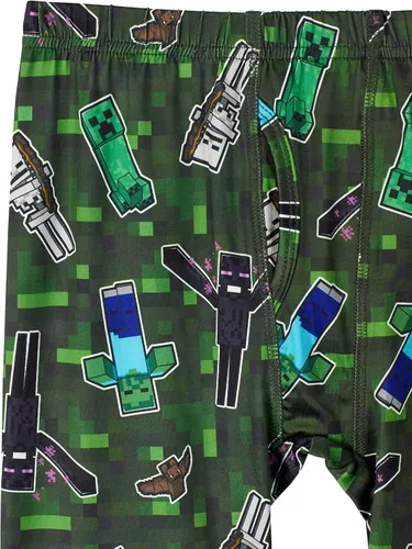 Vista 6 de Minecraft Conjunto de ropa interior térmica para niños de 2 piezas camisa de capa base y leggings largos John para niños