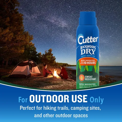 Vista 4 de Cutter Backwoods Repelente de Insectos Seco, Repelente de Mosquitos, Aerosol, 4 oz, Paquete de 12