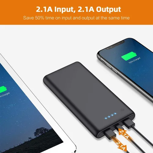 Vista 6 de Cargador portátil de 25800 mAh, cargador de teléfono portátil de carga rápida de 5 V/3 A, 3 puertos USB, batería externa, paquete de batería