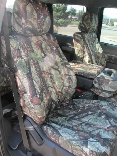 Vista 2 de Durafit Seat Covers F486-DS1 Camo-2014 fundas camufladas para asientos para Ford F150 2015 F250/F550 XLT y Lariat 40/20/40 con asiento dividido