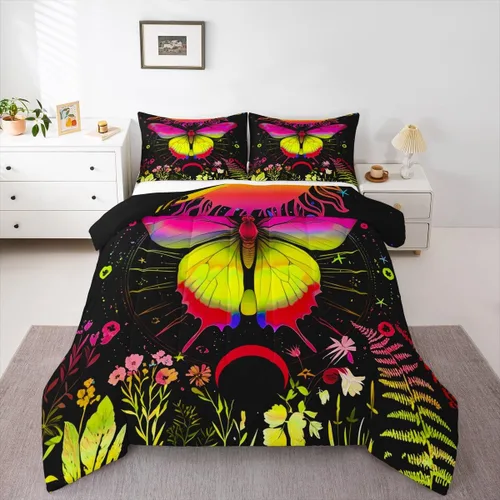 Vista 13 de Juego de ropa de cama rústica de granja color verde azulado con puerta de granero de madera, edredón de plumas tamaño Queen, decoración occidental