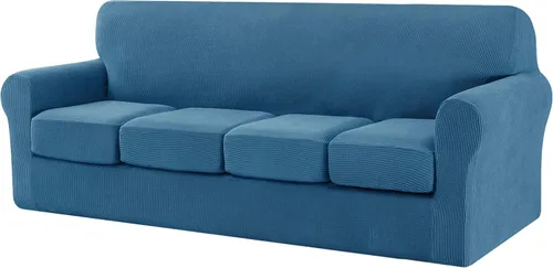 Vista 39 de CHUN YI Fundas de terciopelo para sofá de 4 piezas para sofá de 3 cojines, funda de sofá antideslizante resistente al agua, protector de muebles