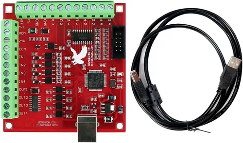 Vista 3 de Controlador de volante de 4 ejes con placa de interfaz MACH3, sistema de control manual colgante CNC USB para enrutador CNC/molino/torno