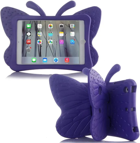 Vista 12 de Simicoo Funda de mariposa 3D para iPad 10.2 9 8 7 niños con soporte Lite de espuma EVA a prueba de golpes resistente funda para tableta para niñas