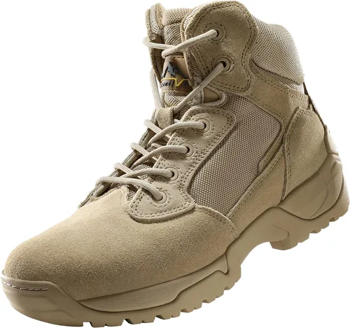Vista 2 de NORTIV 8 Mens Military Tactical Work Boots Side Zip Outdoor Hiking Leather Motorcycle Combat Boots