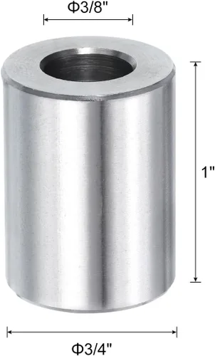 Vista 2 de uxcell 10 piezas de espaciador de acero inoxidable de 3/8" de diámetro interno x 3/4" de diámetro exterior x 1" de longitud, espaciador de rosca