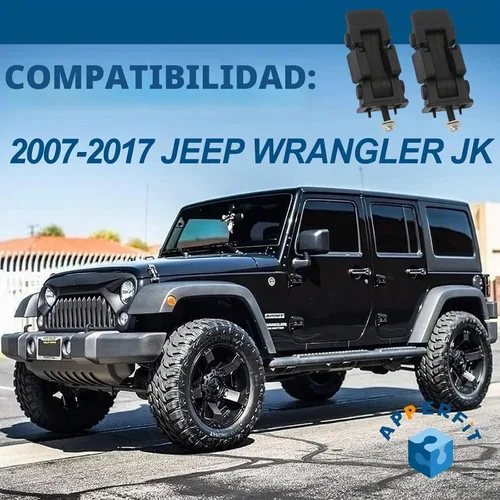 Vista 5 de Pestillo de capó con soporte de enganche y correa de goma 55395653AG compatible con Jeep Wrangler JK JKU 2007 2008 2009 2010 2011 2012 2013 2014