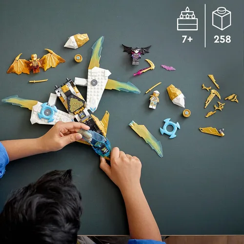 Vista 6 de LEGO NINJAGO Zane's Golden Dragon Jet 71770 - Juego de aviones de juguete, idea de regalo de cumpleaños para niños y niñas de 7 años con minifiguras