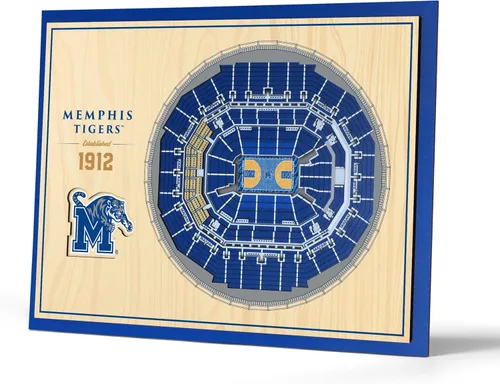 Vista 59 de YouTheFan - Póster para pared de la NCAA, vista de estadio en 3D de 5 niveles, Marrón