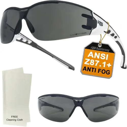Vista 17 de HTS HUNTERSKY Gafas de seguridad de tiro envolventes U6 transparentes, antiniebla y antiarañazos, ligeras y súper flexibles con ANSI Z87.1