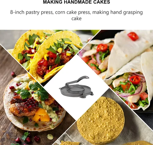 Vista 9 de BESPORTBLE Prensa de aluminio para hacer tortillas, máquina de prensa de masa antiadherente de 8.26 pulgadas para tortillas de maíz, pan y alimentos