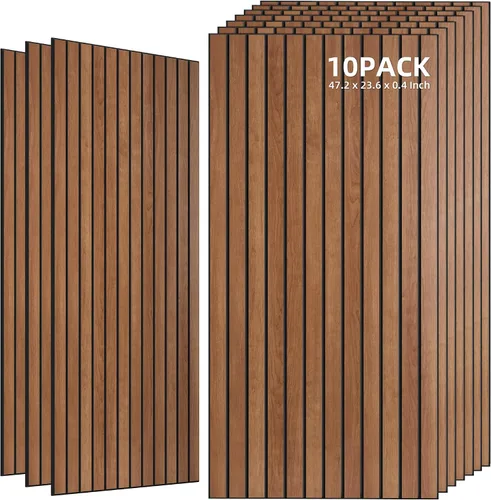 Vista 19 de TO-TH Juego de 4 paneles de pared insonorizados de 47.2 x 23.6 pulgadas con aspecto de madera, absorben el sonido, paneles acústicos grandes
