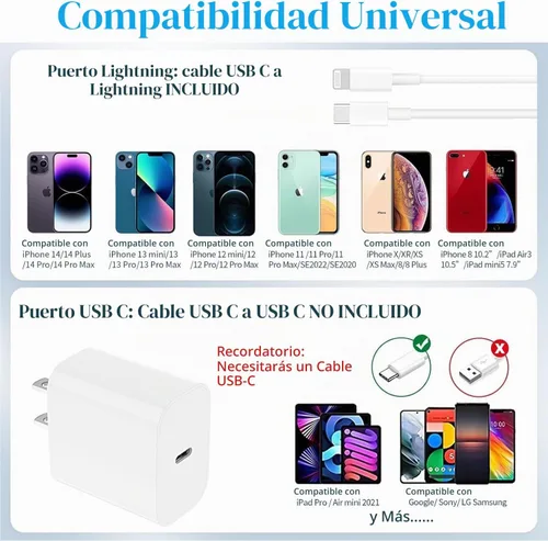 Vista 6 de [Certificado MFi de Apple] Cargador USB C Lightning de carga rápida para iPhone 14 13 12 11 con 20 W PD 6 pies de carga rápida USB C a cable