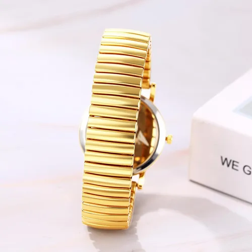 Vista 3 de Avaner Relojes de banda elástica para mujer correa elástica para mujer, esfera grande, oro y plata, cuarzo fácil de leer, reloj de pulsera