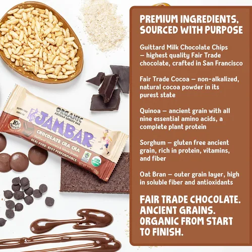 Vista 3 de JAMBAR Organic Artisan Energy Bar (Chocolate Cha Cha - 12 unidades)