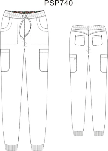 Vista 4 de Pantalones deportivos elásticos para mujer, con cintura elástica, con cordón, PSP740