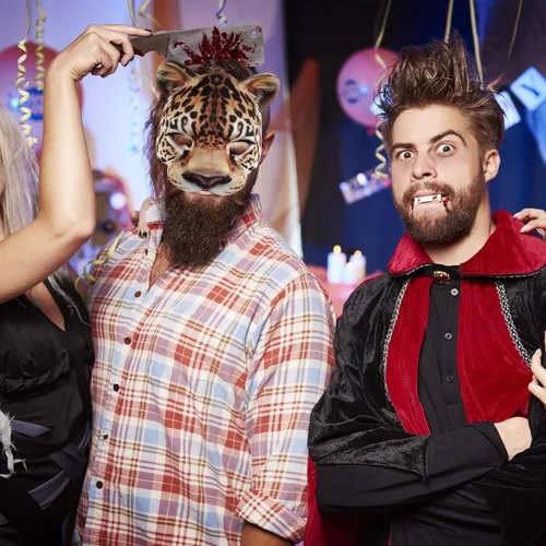 Vista 3 de Zerodeko Disfraz de leopardo para mujer, máscara de leopardo para Halloween, máscara de animal para juegos de rol, unisex, accesorio ligero