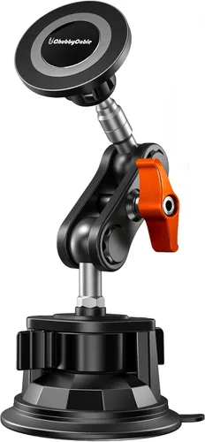 Vista 9 de Chubbycable - Soporte para teléfono de coche con ventosa, cabeza de abrazadera 360° adjustable magnetic head with a durable metal body and strong