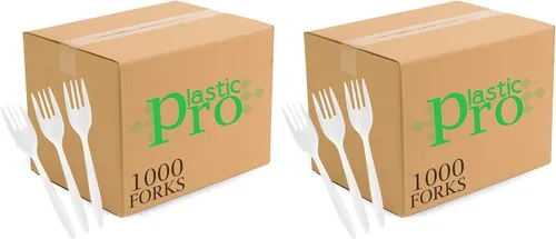 Vista 12 de Plasticpro Cutlery Plastic Sporks Medium Weight Disposable Silverware White (1000 Count) (Pack of 3)