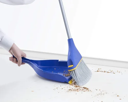 Vista 5 de Superio Recogedor con clip, plástico azul resistente, fácil agarre con clip en el borde de goma, escombros de barrido detallados, se adapta a