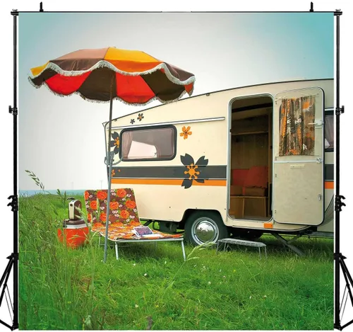 Vista 10 de Fondo de fiesta de camping para decoración de pared, campo de campo, sol, ocio, fiesta, fotografía, fondo, 5 x 5 pies, retrato de fotografía