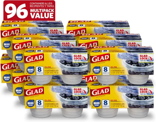 Vista 16 de GladWare Sopa y Ensalada para Uso Diario, Almacenamiento Rectangular Mediano, Estándar, 24 Onzas, Juego de 5