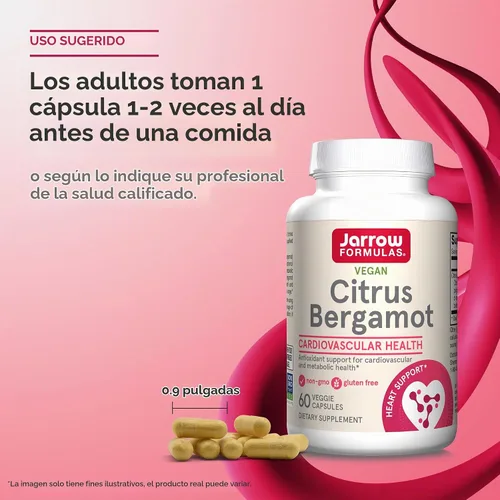 Vista 7 de Fórmulas Citrus bergamota, Jarrow, 0,018 oz, 60 cápsulas, BERG, 60, 1, 1