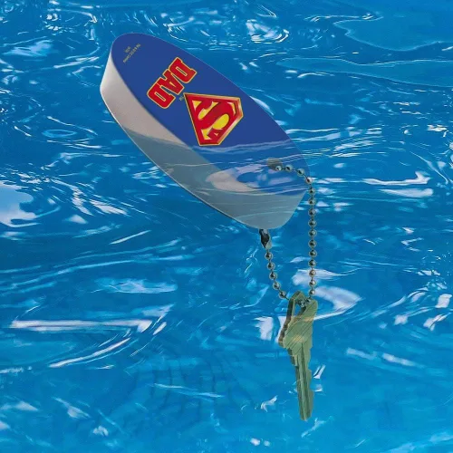 Vista 3 de GRAPHICS & MORE Superman Super Dad Shield Logo Llavero flotante de espuma ovalada para barco de pesca, boya, Multi