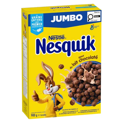 Vista 5 de Nesquik Chocolate Cereal Jumbo, 31.75 oz/32 onzas, (importado de Canadá)