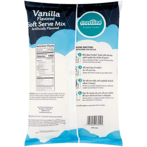 Vista 2 de Frostline Mezcla para helado suave de vainilla, libre de lactosa y gluten - Solo agregue agua, lácteos o alternativa libre de lácteos, usar