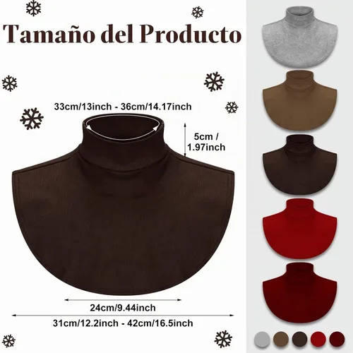 Vista 2 de SATINIOR Fake Turtleneck Dickey Collars Women Half Top Mock Collar Neck Wear in Sweater Hoodie High Neck Mock Collar Colores brillantes