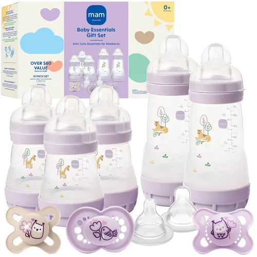 Vista 11 de MAM Newborn Essentials - Juego de alimentación mate con botellas anticólicos Easy Start de 5 onzas, autoferilizantes, chupetes de 0 a 3 meses