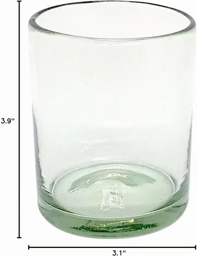 Vista 9 de Clear Blown - Juego de 6 vasos de 10 onzas, cristalería mexicana hecha a mano, vidrio reciclado, sin plomo ni toxinas (mezclador)